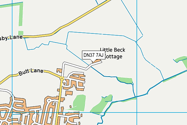 DN37 7AJ map - OS VectorMap District (Ordnance Survey)