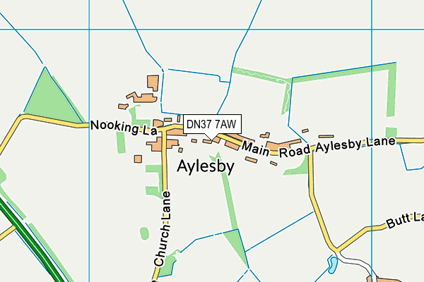 DN37 7AW map - OS VectorMap District (Ordnance Survey)