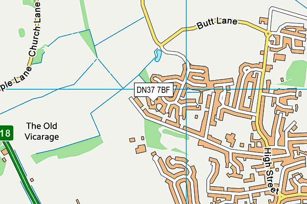DN37 7BF map - OS VectorMap District (Ordnance Survey)
