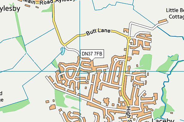 DN37 7FB map - OS VectorMap District (Ordnance Survey)