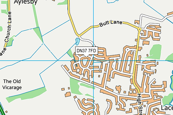 DN37 7FD map - OS VectorMap District (Ordnance Survey)