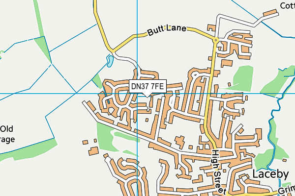 DN37 7FE map - OS VectorMap District (Ordnance Survey)