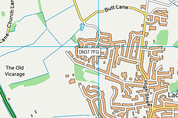 DN37 7FG map - OS VectorMap District (Ordnance Survey)