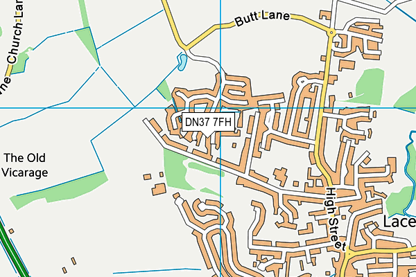 DN37 7FH map - OS VectorMap District (Ordnance Survey)