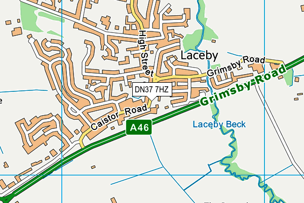 DN37 7HZ map - OS VectorMap District (Ordnance Survey)