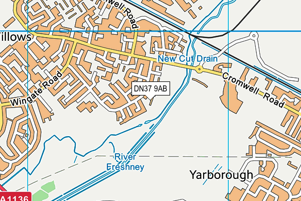 DN37 9AB map - OS VectorMap District (Ordnance Survey)