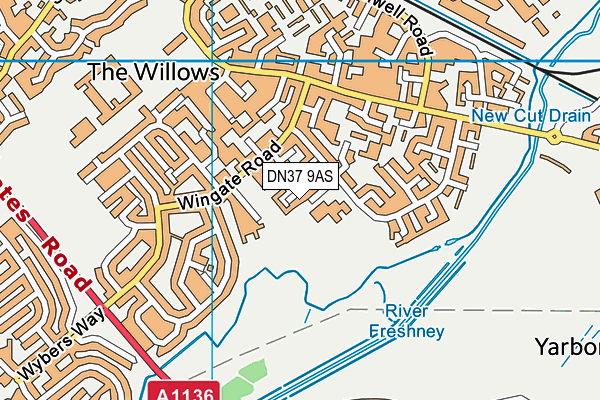 DN37 9AS map - OS VectorMap District (Ordnance Survey)