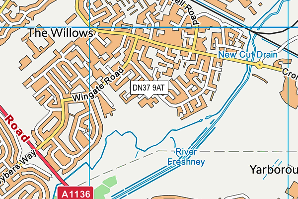 DN37 9AT map - OS VectorMap District (Ordnance Survey)