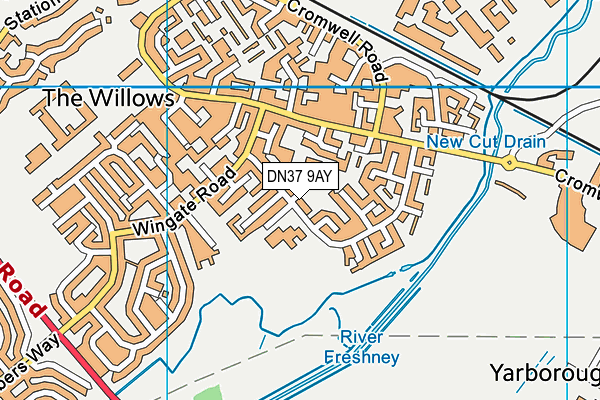 DN37 9AY map - OS VectorMap District (Ordnance Survey)
