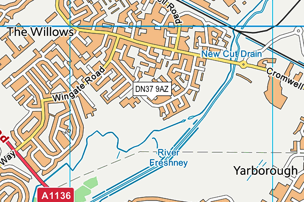 DN37 9AZ map - OS VectorMap District (Ordnance Survey)