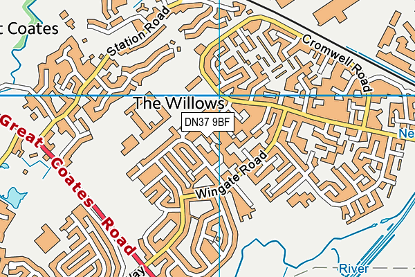 DN37 9BF map - OS VectorMap District (Ordnance Survey)