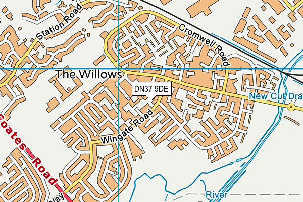 DN37 9DE map - OS VectorMap District (Ordnance Survey)