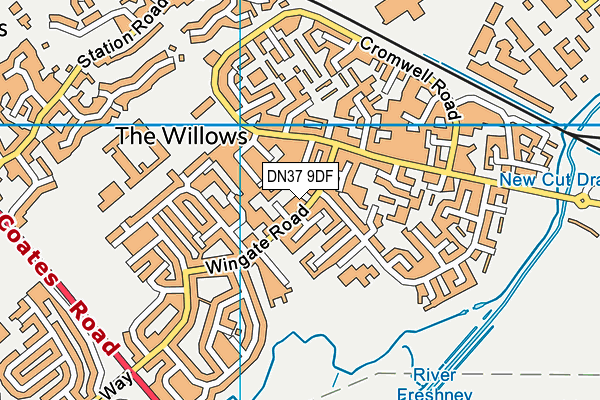 DN37 9DF map - OS VectorMap District (Ordnance Survey)