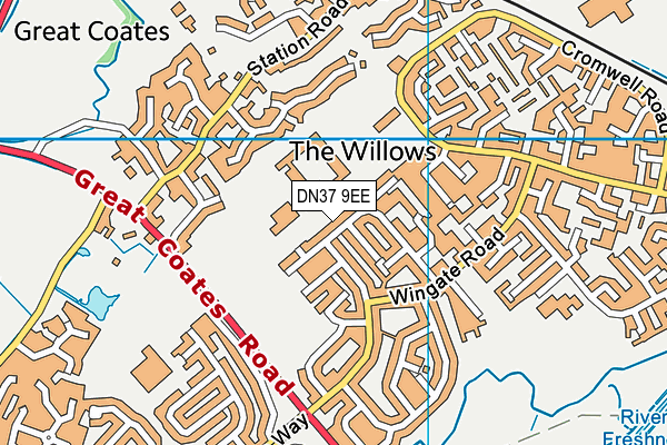 DN37 9EE map - OS VectorMap District (Ordnance Survey)