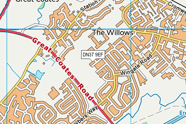 DN37 9EF map - OS VectorMap District (Ordnance Survey)