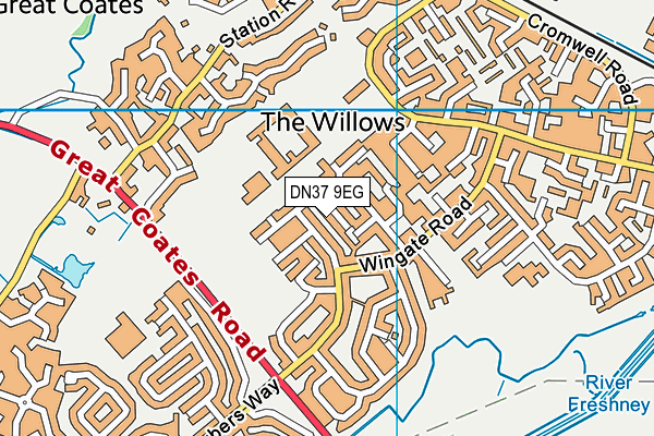 DN37 9EG map - OS VectorMap District (Ordnance Survey)