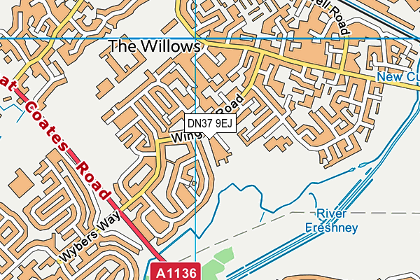 DN37 9EJ map - OS VectorMap District (Ordnance Survey)