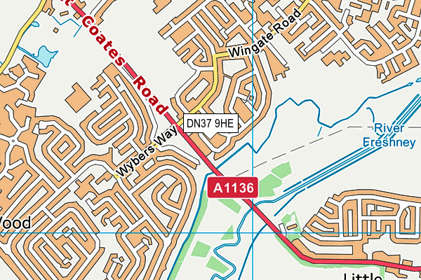 DN37 9HE map - OS VectorMap District (Ordnance Survey)