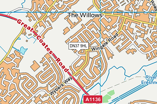 DN37 9HL map - OS VectorMap District (Ordnance Survey)