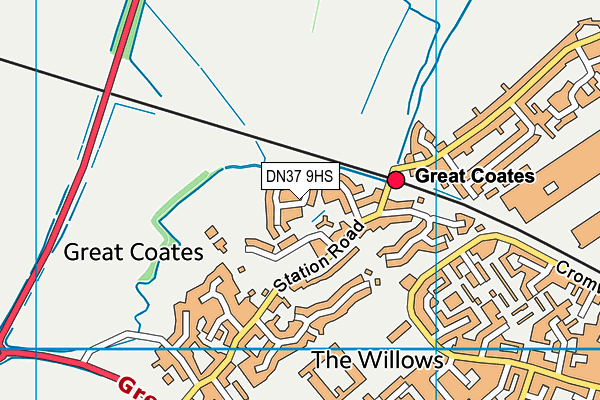 DN37 9HS map - OS VectorMap District (Ordnance Survey)