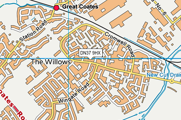 DN37 9HX map - OS VectorMap District (Ordnance Survey)