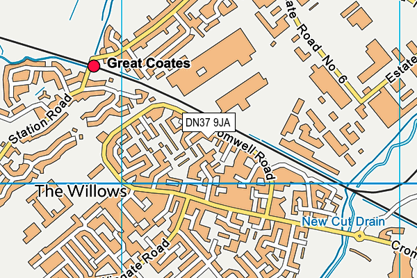 DN37 9JA map - OS VectorMap District (Ordnance Survey)