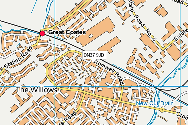 DN37 9JD map - OS VectorMap District (Ordnance Survey)