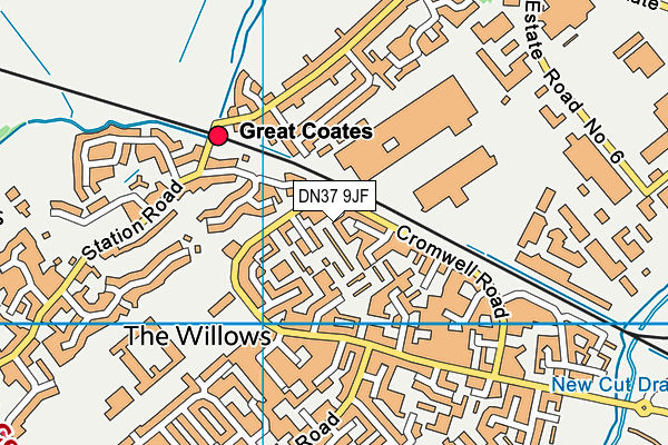 DN37 9JF map - OS VectorMap District (Ordnance Survey)