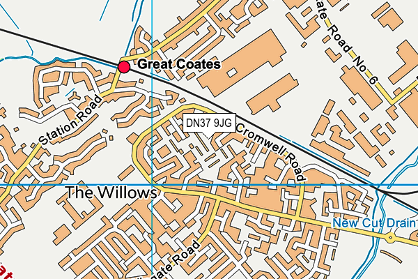 DN37 9JG map - OS VectorMap District (Ordnance Survey)