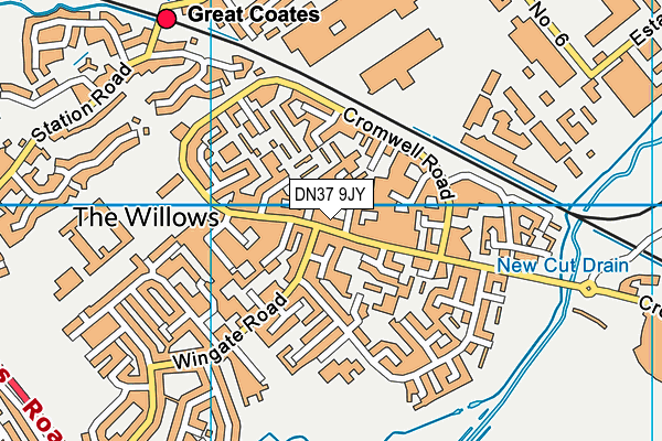 DN37 9JY map - OS VectorMap District (Ordnance Survey)