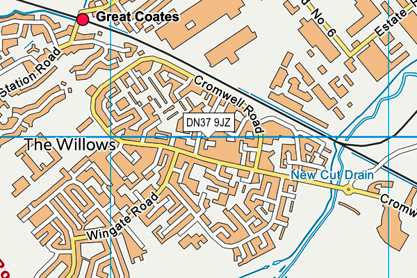 DN37 9JZ map - OS VectorMap District (Ordnance Survey)