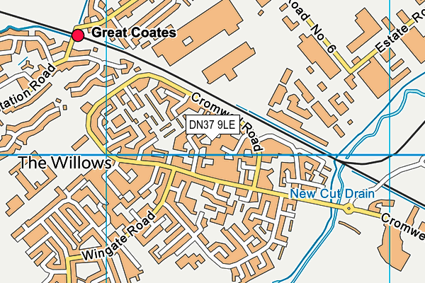 DN37 9LE map - OS VectorMap District (Ordnance Survey)