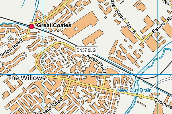 DN37 9LG map - OS VectorMap District (Ordnance Survey)