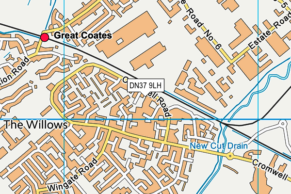 DN37 9LH map - OS VectorMap District (Ordnance Survey)