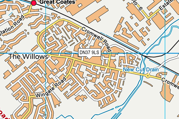 DN37 9LS map - OS VectorMap District (Ordnance Survey)