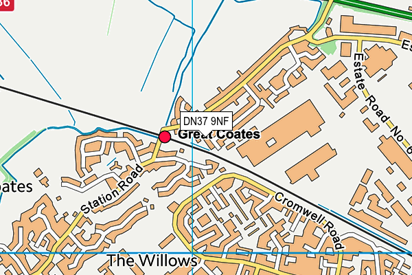 DN37 9NF map - OS VectorMap District (Ordnance Survey)