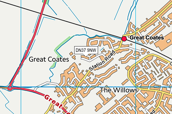 DN37 9NW map - OS VectorMap District (Ordnance Survey)