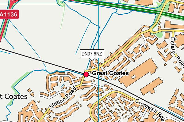 DN37 9NZ map - OS VectorMap District (Ordnance Survey)