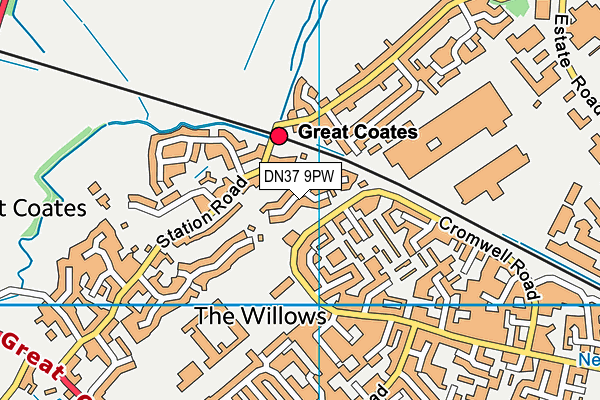 DN37 9PW map - OS VectorMap District (Ordnance Survey)