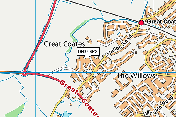 DN37 9PX map - OS VectorMap District (Ordnance Survey)