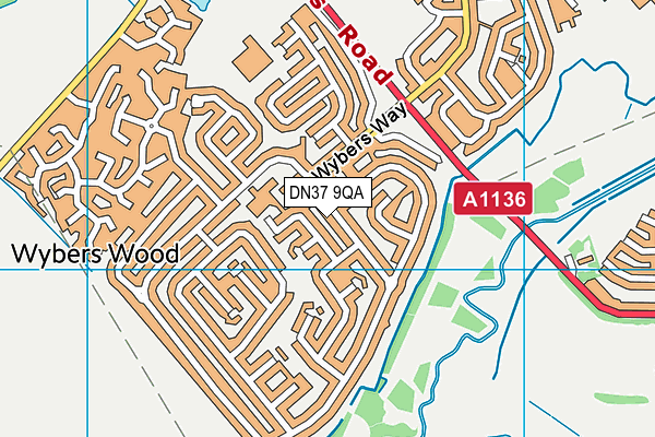 DN37 9QA map - OS VectorMap District (Ordnance Survey)