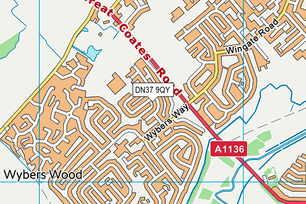 DN37 9QY map - OS VectorMap District (Ordnance Survey)