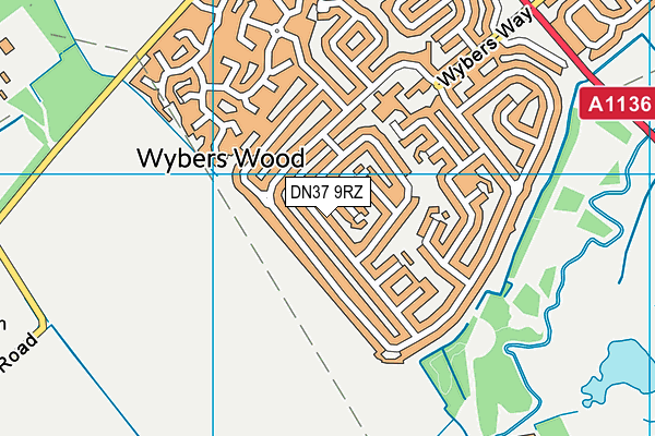 DN37 9RZ map - OS VectorMap District (Ordnance Survey)