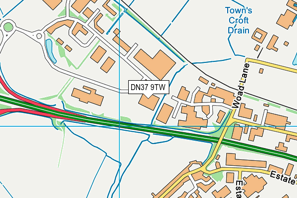 DN37 9TW map - OS VectorMap District (Ordnance Survey)