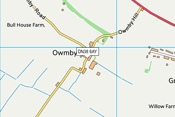 DN38 6AY map - OS VectorMap District (Ordnance Survey)