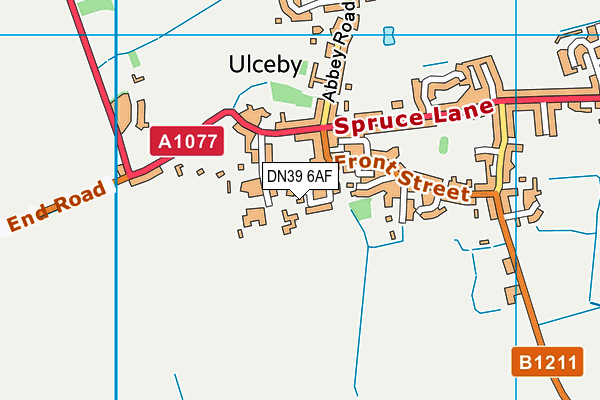 DN39 6AF map - OS VectorMap District (Ordnance Survey)