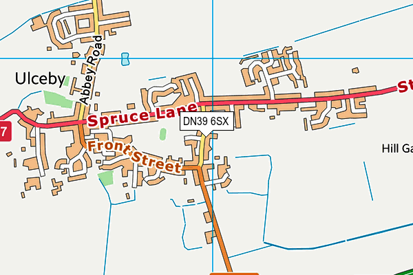 DN39 6SX map - OS VectorMap District (Ordnance Survey)