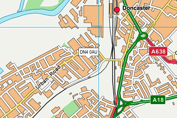 DN4 0AU map - OS VectorMap District (Ordnance Survey)