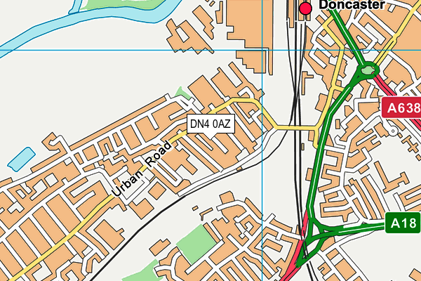 DN4 0AZ map - OS VectorMap District (Ordnance Survey)