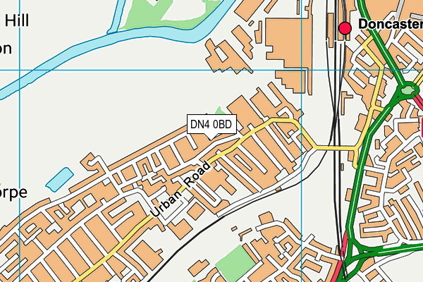 DN4 0BD map - OS VectorMap District (Ordnance Survey)